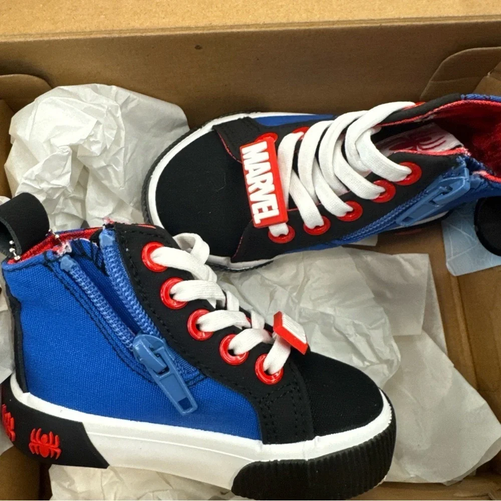 Ground Up Marvel spiderman blue white high top sneaker SIZE 5 toddler Shoe New - Picture 7 of 9